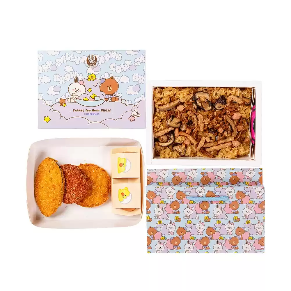 喜迎萌寶素-雙層-油飯素三寶禮盒