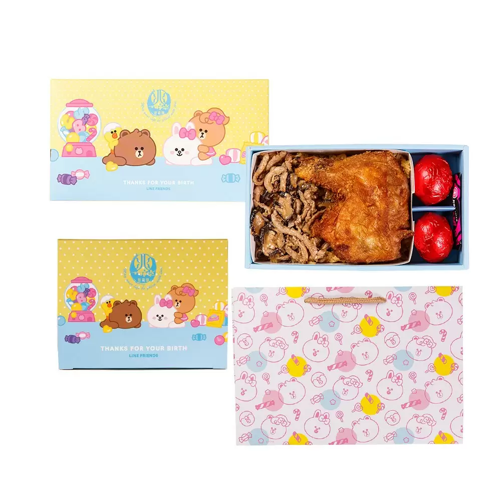 哈尼寶貝葷-單層分裝-油飯雞腿蜂蜜蛋糕禮盒