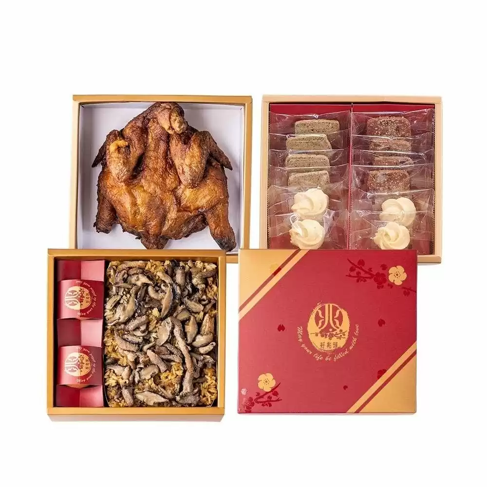 大雞大利B葷(16兩)-三層-油飯全雞蛋糕彌月禮盒